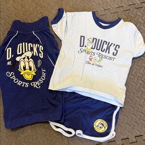 H&M Blue and White Disney Donald Duck Sports Resort Set